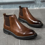 Yeknu Winter Chelsea Boots Men Leather Shoes Men Ankle Boots Fashion Brand Autumn Winter Male Footwear KA1852