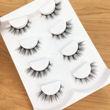 Yeknu New Handmade 4 Pairs Eyelashes Lengthen Natural False Eyelashes 3D Realistic Thick Model Nude Makeup Women Big Eye Lashes