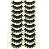 Yeknu Thick False Eyelashes Handmade Black Terrier Cross Exaggerated Eye Lashes Fashion Ball Smoke Makeup Fake Eyelashes 10 pair