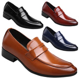 Yeknu Italian Holfredterse Men Oxford Brogues Formal Faux Leather Office Wide Fit Wedding Slip on Casual Business Flat Shoes 16-8833