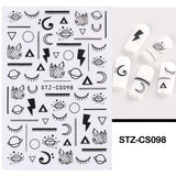 Yeknu Evil Eye Stickers on Nails Hamsa Hand Art 3D Slider Vector Set Eyes Symbol Manicure Decals Self-Adhesive Foil Decors CHSTZCS177