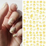 Yeknu 3D Nail Stickers Adhesive Transfer Sticker Decals Flower Tropical Plants Geometric Leaves Image Nail Art Decorations