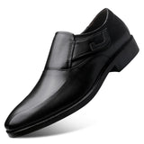 Yeknu Plus Size 38-48 Men Formal Leather Office Wide Fit Wedding Party Slip on Casual Pointed Toe Business Shoes 16-8802