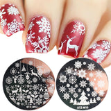 Yeknu Christmas Nail Stamping Plates New Winter Snowflake Elk Design Polish Art Template Stencils DIY Manicure Mold Tools NLSTZ-M01-10