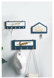Yeknu Minimalist Wood Key Holder Wall Coat Hook Vintage Hallway Home Space Saving Bedroom Door Back Decorative Room Rack Hangers