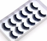 Yeknu False EyeLashes 1 Box 6 Pairs Thick Black False Eyelashes Makeup Tips Natural Smoky Makeup Long Fake Eye Lashes k70