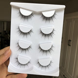 Yeknu 4 Pairs Makeup False Eyelashes Natural Big Eye Simulation Eyelash Extension Handmade 3D Fashion Eyelashes