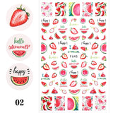 Yeknu 1PC Summer Watermelon Fruit 3D Nail Sticker Nail Decal Avocado Strawberry Nail Art Decoration Accessories Manicure Nail Design