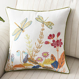 Yeknu Butterfly Cushion Cover 45x45cm Floral Country Style Pillow Cover Cotton  Embroidery Suqare Home decoration  for Living Room