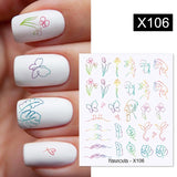 Yeknu Harunouta 1 Sheet Nail Water Decals Transfer Lavender Spring Flower Leaves Nail Art Stickers Nail Art Manicure DIY