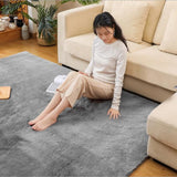 Yeknu Modern Home Decor Artificial Rabbit Carpet Living Room Soft Fluffy Plush Rugs Children Bedroom Mat Non-slip Faux Fur Carpet Gray