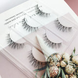 Yeknu New 3 Pairs Fake Eyelashes Transparent Soft-Stemmed Cross-Sharpened Eyelashes Hand Made Nude Makeup Eyelashes 3 Pairs