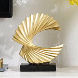 Yeknu Modern Sculpture Golden White Art Abstract Resin Statue Retro Home Decoration Accessories Living Room Office Desk Decoration