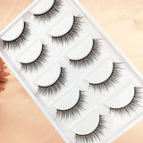 Yeknu New 5 Pairs Eyelashes 3D Multilayer Natural Fake Eyelashes Full Handmade Cross-tail Long Eyelashes Makeup Tools