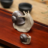 Yeknu T Ceramic Small Snail Ornaments Bonsai Micro Landscape Home Decoration Accessories for Living Room Tea Pets Desk Decorations