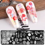 Yeknu 1pcs Nails Art Stamp Plates Leaf Flower Animals Stainless Steel Stencils Nail Printing Image Manicure Stamping Tools NLSTZN01-12