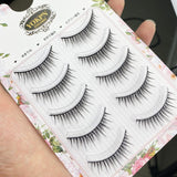 Yeknu 5 Pairs Japanese Supernatural False Eyelashes Soft Comfortable Cross False Eyelashes Big Eyes Makeup Thick Eyelashes