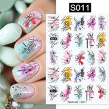 Yeknu 1 PC 3D Nail Sticker Water Droplets Geometry Pattern For Nails Decoration Heart Letter All For Manicure Nail Art Design