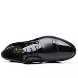 Yeknu Luxury Formal Leather Men Flat Oxfords Business Lace up Pointed Toe Sport Groom Wedding Footwear Shoes 8950 Black