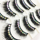 Yeknu Glitter Shimmery Exaggerated False Eyelashes Latin Performance Thick Exaggerated False Eyelashes Performing Color Eyelas