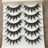 Yeknu Pure Hand Cotton Thick False Eyelashes Tapered Cross Messy Soft Natural Fake Eyelashes Daily Dating Makeup Tools Eyelashes
