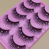 Yeknu 5 Pairs False Eyelashes Acrylic Crystal Art Natural Length Long Fake Eye Lashes Thick False Eyelashes Beauty Makeup Tips