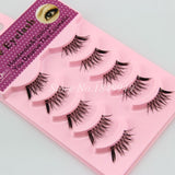 Yeknu 5 Pairs Half False Eyelashes Natural Crisscross Messy Fake Eyelashes Handmade Cotton Thread Stems Stage Makeup Lashes
