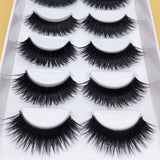 Yeknu False EyeLashes 1 Box 6 Pairs Thick Black False Eyelashes Makeup Tips Natural Smoky Makeup Long Fake Eye Lashes k70