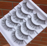 Yeknu 5 pairs Hand-made Transparent Stem False Eyelashes Soft Cross Natural Long Eye Lashes Daily Makeup Tools Art Thick Fake Eyelashe