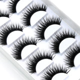 Yeknu False EyeLashes 1 Box 6 Pairs Thick Black False Eyelashes Makeup Tips Natural Smoky Makeup Long Fake Eye Lashes k70