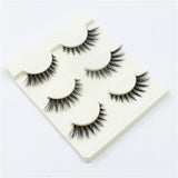 Yeknu 1 Box 3 Pairs Natural Long Thick 3D Fake Eyelashes Solf Fibers Eye Tail Women Makeup False Eyelashes Extension