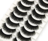 Yeknu Thick False Eyelashes Handmade Black Terrier Cross Exaggerated Eye Lashes Fashion Ball Smoke Makeup Fake Eyelashes 10 pair