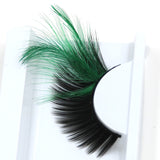 Yeknu Green Crisscross Black False Eyelashes Feather Exaggerated Messy Winged Fake Eyelashes Latin Made Makeup Eye Lashes