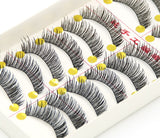 Yeknu Hot! Handmade Natural False Eyelashes Cotton Thick Eyelashes Terrier E-5 Natural Bare Makeup  Cross Thick False Eyelashes