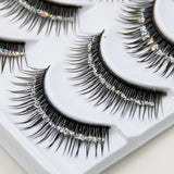 Yeknu Natural False Eyelashes Bare Silver Sequins Glitter Makeup False Eyelashes Stage Makeup Bridal Makeup Thick False Eyelashe