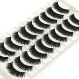 Yeknu Thick False Eyelashes Handmade Black Terrier Cross Exaggerated Eye Lashes Fashion Ball Smoke Makeup Fake Eyelashes 10 pair