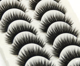 Yeknu Thick False Eyelashes Handmade Black Terrier Cross Exaggerated Eye Lashes Fashion Ball Smoke Makeup Fake Eyelashes 10 pair