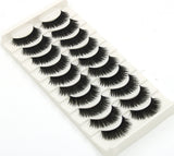 Yeknu Thick False Eyelashes Handmade Black Terrier Cross Exaggerated Eye Lashes Fashion Ball Smoke Makeup Fake Eyelashes 10 pair