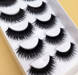 Yeknu False EyeLashes 1 Box 6 Pairs Thick Black False Eyelashes Makeup Tips Natural Smoky Makeup Long Fake Eye Lashes k70