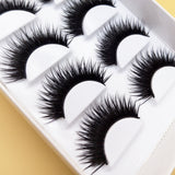 Yeknu False EyeLashes 1 Box 6 Pairs Thick Black False Eyelashes Makeup Tips Natural Smoky Makeup Long Fake Eye Lashes k70