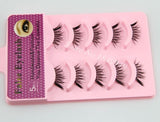 Yeknu 5 Pairs Half False Eyelashes Natural Crisscross Messy Fake Eyelashes Handmade Cotton Thread Stems Stage Makeup Lashes