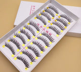 Yeknu Stems Fake Eyelashes Naturally 1 Box 10 Pairs Nude Makeup Natural Cross False Eyelashes Natural False Eyelashes Tool Makeup