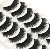Yeknu Thick False Eyelashes Handmade Black Terrier Cross Exaggerated Eye Lashes Fashion Ball Smoke Makeup Fake Eyelashes 10 pair