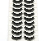 Yeknu Thick False Eyelashes Handmade Black Terrier Cross Exaggerated Eye Lashes Fashion Ball Smoke Makeup Fake Eyelashes 10 pair