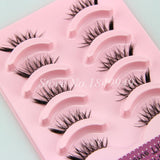 Yeknu 5 Pairs Half False Eyelashes Natural Crisscross Messy Fake Eyelashes Handmade Cotton Thread Stems Stage Makeup Lashes