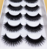 Yeknu False EyeLashes 1 Box 6 Pairs Thick Black False Eyelashes Makeup Tips Natural Smoky Makeup Long Fake Eye Lashes k70