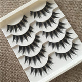 Yeknu Pure Hand Cotton Thick False Eyelashes Tapered Cross Messy Soft Natural Fake Eyelashes Daily Dating Makeup Tools Eyelashes
