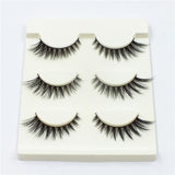 Yeknu 1 Box 3 Pairs Natural Long Thick 3D Fake Eyelashes Solf Fibers Eye Tail Women Makeup False Eyelashes Extension