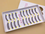 Yeknu Stems Fake Eyelashes Naturally 1 Box 10 Pairs Nude Makeup Natural Cross False Eyelashes Natural False Eyelashes Tool Makeup