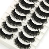 Yeknu Thick False Eyelashes Handmade Black Terrier Cross Exaggerated Eye Lashes Fashion Ball Smoke Makeup Fake Eyelashes 10 pair